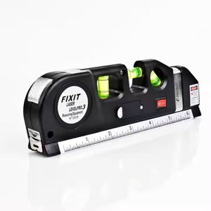Laser Level Pro3 Multipurpose Tool | Vertical, Cross Line & Measuring Tape with Rulers 4-in-1 precision alignment tool