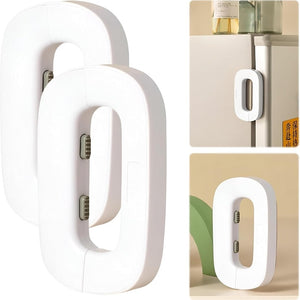 Child Safety Refrigerator Lock | Baby Proof Double Button Fridge Lock White & Grey Secure fridge, protect kids