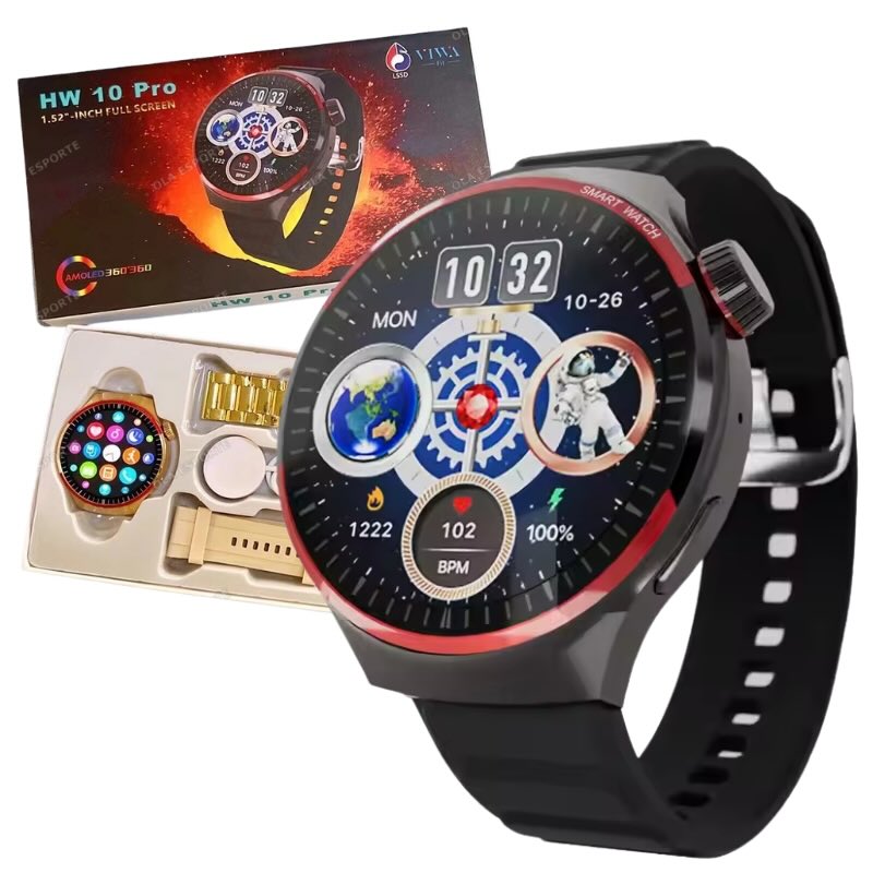 HW10 Pro Smartwatch | 1.52" AMOLED Display Bluetooth Call Fitness Tracker Stylish Design Smartwatch with stylish AMOLED display