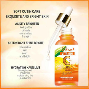 Liru Collagen Vitamin C Serum Orange 30ml Brightening Anti-Aging Face Serum for Glowing Skin
