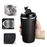 Black 510ML Stainless Steel Vacuum Insulated Thermos Flask Travel Mug with Temperature Display Smart LED Display Coffee Mug