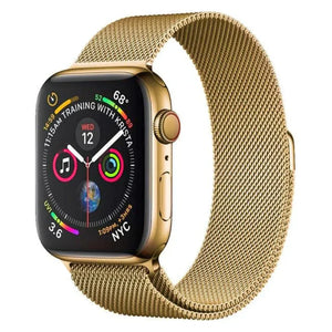 Gold | Apple Watch Milanese Magnetic Loop Strap | Stainless Steel Band | 42mm / 44mm / 45mm Stylish Stainless Steel Strap