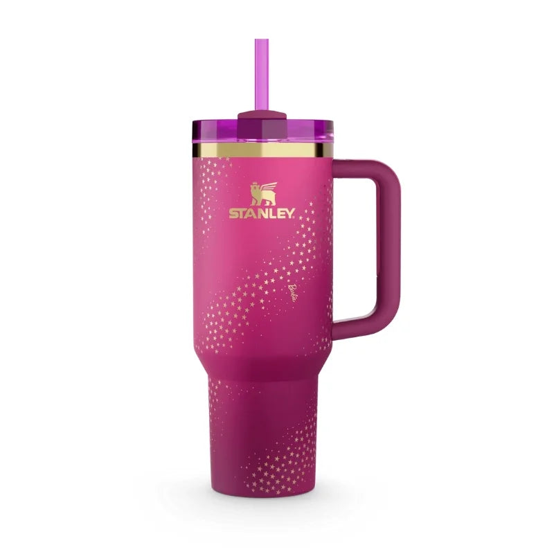 Star Pink Stylish Stanley Barbie Tumbler | H2.0 Tumbler 1.18L Limited Edition Double Wall Vacuum Insulated Limited edition Barbie tumbler
