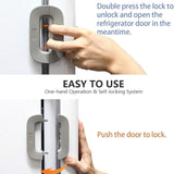 Child Safety Refrigerator Lock | Baby Proof Double Button Fridge Lock White & Grey Secure fridge, protect kids